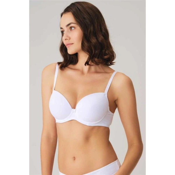 Balenli Desteksiz Dolgusuz Askıları Çıkabilen Günlük Klasik T-Shirt Sütyeni - SSSSSS2396-245