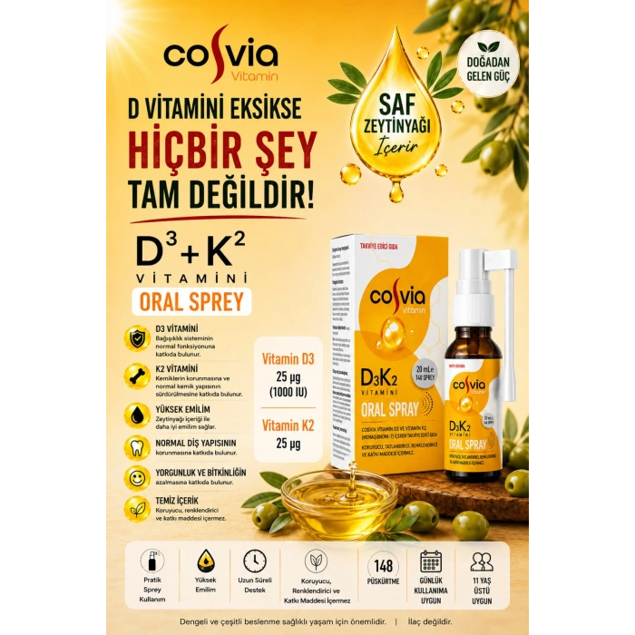 ☀️ D3-K2 Oral Sprey; Kemik Gücü Ve Bağışıklık Için Pratik Ve Etkili Destek!