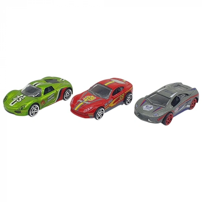 Marchè Bien 3lü Araba Yarış Seti - Die Cast - DS045 (Lisinya)