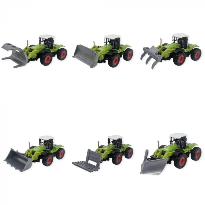 Marchè Bien 6lı Set Farm Mini Oyuncak Traktör - 14 cm Çiftlik Araçları (Lisinya)