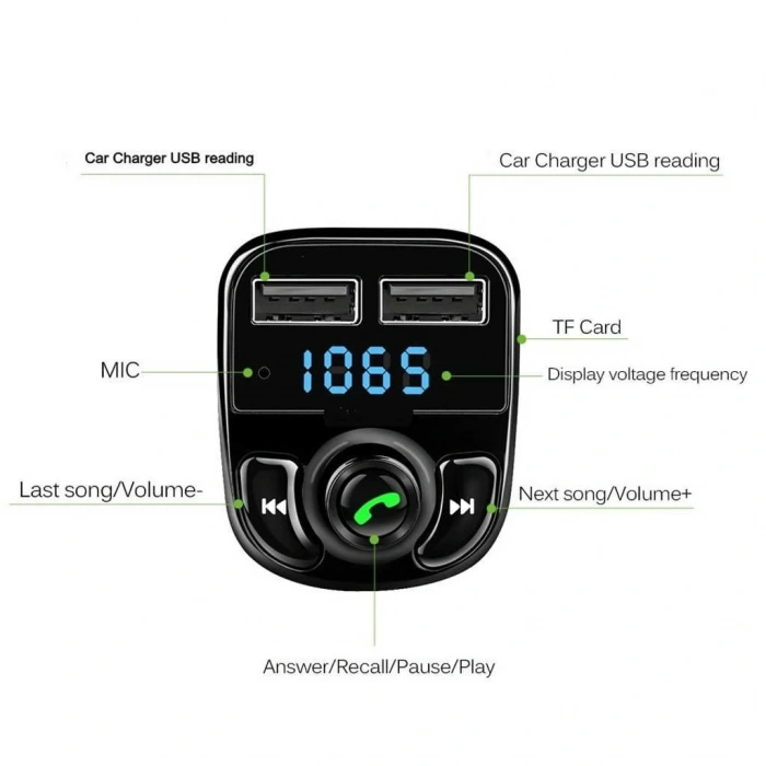 Marchè Bien Carx8 Bluetooth Araç Kiti Fm Transmitter ( Lisinya )