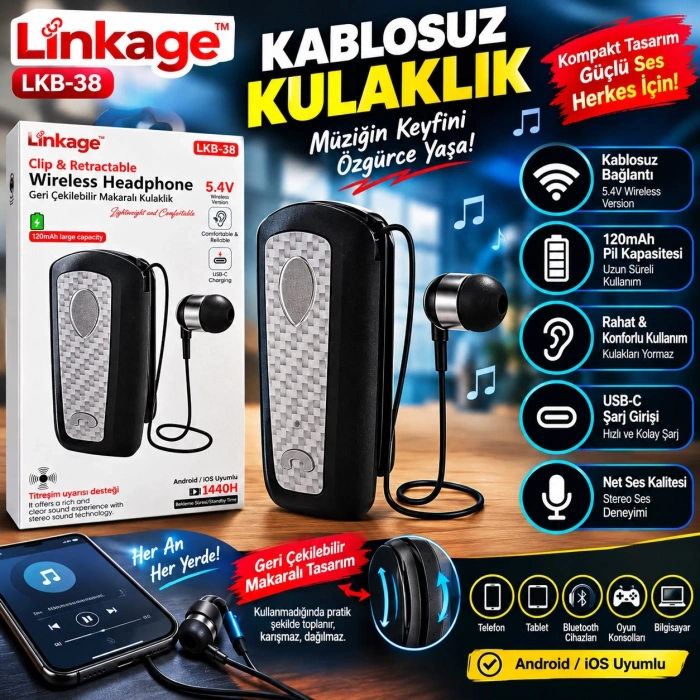 Marchè Bien LKB-38 Makaralı Bluetooth Kulaklık - Lisinya
