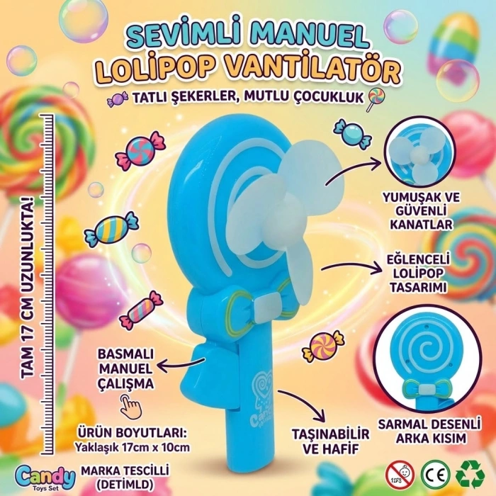 Marchè Bien Lolipop Model El Fanı - Mavi (Lisinya)