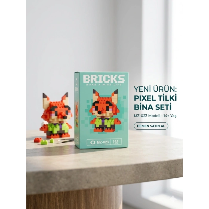 Marchè Bien Mini Bricks Figür – Parçalı Yapı Oyuncağı – Tilki