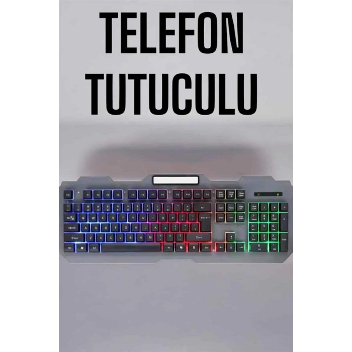 Marchè Bien Q Klavye RGB Işıklı Klavye Ve Mouse Seti Kablolu Mouse Hediyeliş - Lisinya