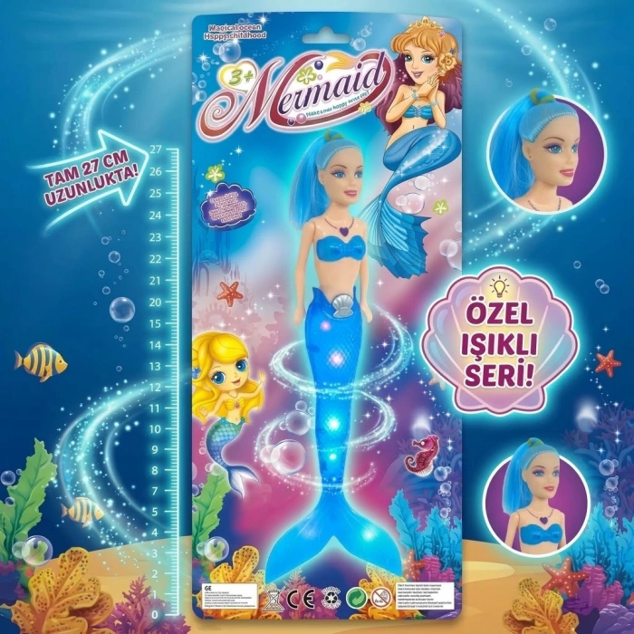 Marchè Bien Sihirli Deniz Kızı Işıklı Bebek - Mavi (Lisinya)