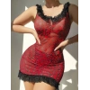 Arias Closet Sırt Dekolteli Kırmızı Leoparlı Gecelik