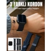 Marchè Bien AMOLED Ekranlı Bluetooth Aramalı 3 Kordonlu Akıllı Saat - Lisinya