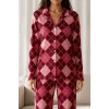 Marchè Bien Kadın Desenli Basic Kış Çağla Yeşili Pijama Takımı