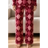 Marchè Bien Kadın Desenli Basic Kış Çağla Yeşili Pijama Takımı