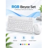 Marchè Bien RGB Kablosuz Klavye Mouse Seti Beyaz