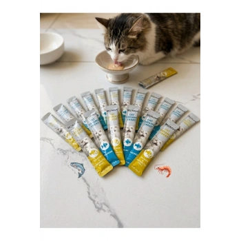 KREM KEDİ ÖDÜL MAMASI SOMON TATLARI 15 GR 20 ADET KARIŞIK