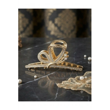 Gold zirkon taşlı metal mandal toka