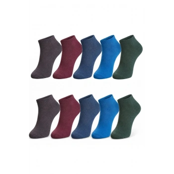 Erkek Pamuklu Patik Çorap 10lu 39-44 | Dikişsiz Burun, Koku Karşıtı, Nefes Alan Sneaker