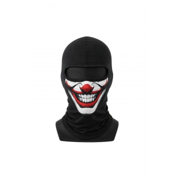 Unisex Palyaço Baskılı Balaklava Maske 1 Adet Tek Beden Viskoz Kask İçi Outdoor Motosiklet Maskesi