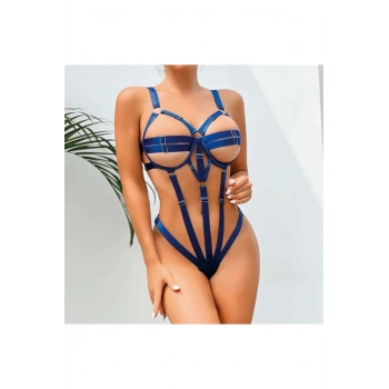Fantezi Lastik Body Harness Mavi - SSSSSS5428-7347