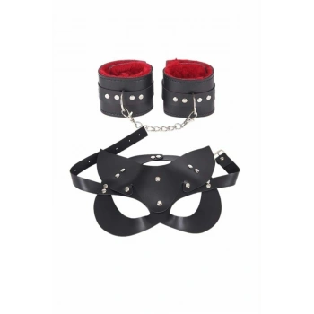 Maske Ve Kelepçe Deri Harness Fantezi Set - SSSSSS2258-6329