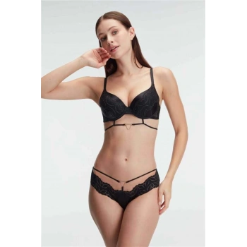 Destekli Balenli Kaplı Dantel Detaylı Sütyen Slip İç Çamaşırı Takımı - SSSSSS4483-4689