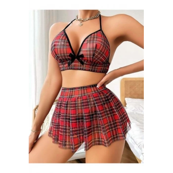 Mini Tül Çekici Fantezi Öğrenci Kostümü - SSSSSS3668-4380