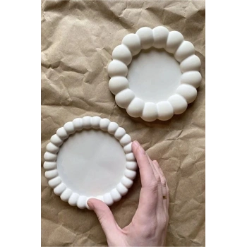 Dekoratif Bubble 2’li Dekoratif Beton Tabak Takı Tabağı Bardak Altlığı