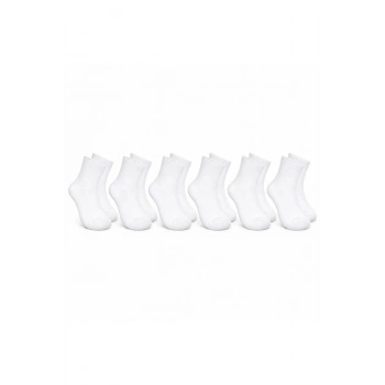 Çocuk Beyaz Çorap 6lı Set İnce Dikişli Yumuşak Nefes Alabilen Okul Günlük Rahat Çorap 5-11 Yaş Seti