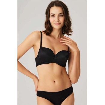 Balenli Desteksiz Dolgusuz Askıları Çıkabilen Günlük Klasik T-Shirt Sütyeni - SSSSSS8508-642