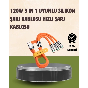 Marchè Bien 120 W Şarj ve Veri Aktarımı Kablo– 3 Başlıklı Çok Amaçlı Kablo Yüksek Hızlı - Lisinya