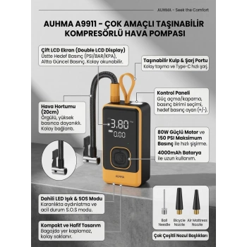 Marchè Bien A9911 Taşınabilir Hava Pompası - Lisinya