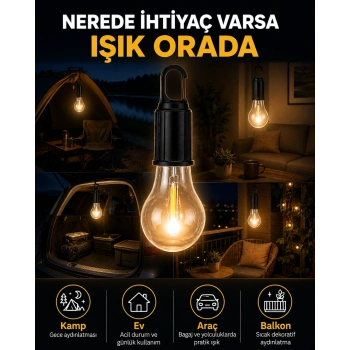 Marchè Bien Akıllı Sensörlü USB Şarjlı Kamp Lambası - Lisinya