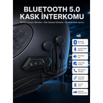 Marchè Bien Intercom Bluetooth Kask Kulaklık Motosiklet Kulaklık 5.0 Bluetooth - Lisinya