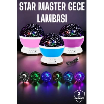 Marchè Bien Mavi ve Mor Işıklı Projeksiyon Lambası - Lisinya