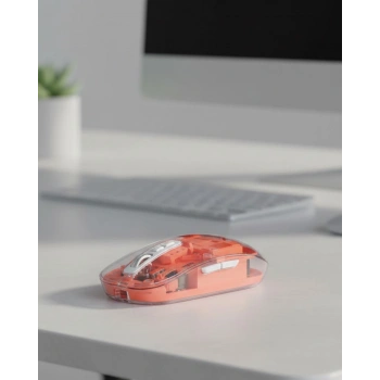 Marchè Bien Sessiz Tıklamalı Şeffaf Mouse Bluetooth ve USB Uyumlu - Lisinya