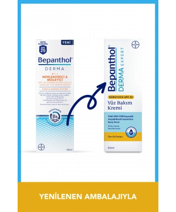Derma Nemlendirici Ve Besleyici Spf 25 Günlük Yüz Bakım Kremi 50 ml - Günlük Yoğun Nemlendirici