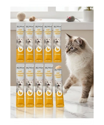 KREM KEDİ ÖDÜL MAMASI TAVUK ÇEŞİTLERİ 15 GR 10 AD.