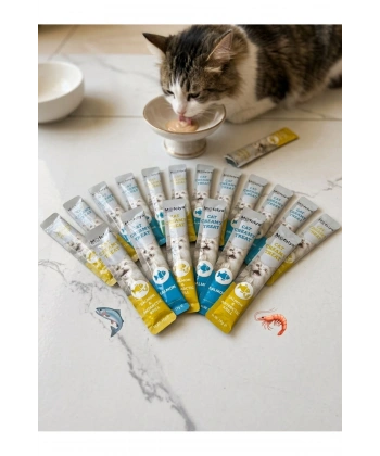 KREM KEDİ ÖDÜL MAMASI SOMON TATLARI 15 GR 20 ADET KARIŞIK