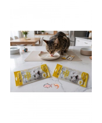 KEDİ ÖDÜL KREMA SOMON & ANTARTİKA KRİLLİ 15g 4 lü paket x2 adet