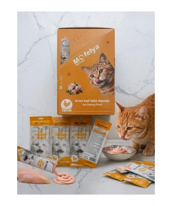 Krem Kedi Ödül Maması Tavuk Aromalı 12*4lü Paket Toplam 48 Ad.