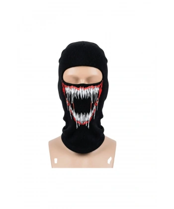 Unisex Canavar Diş Baskılı Balaklava 1 Adet Tek Beden Viskoz Kask İçi Motosiklet Maskesi
