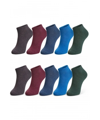 Erkek Pamuklu Patik Çorap 10lu 39-44 | Dikişsiz Burun, Koku Karşıtı, Nefes Alan Sneaker