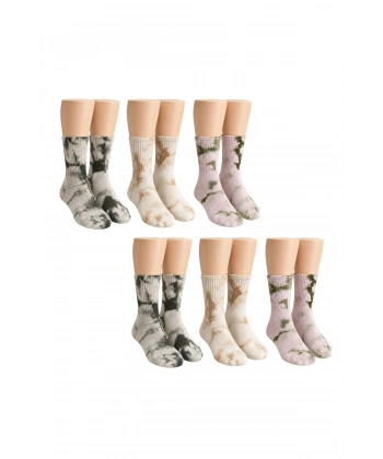 Unisex Batik Desenli Çorap 6lı Set Pamuklu Uzun Soket Dikişsiz Nefes Alan Günlük Spor Konfor Çorabı