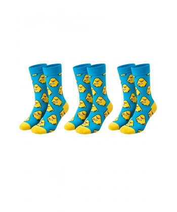 Renkli Civciv Desenli Unisex Çorap 3lü Set | Yumuşak, Esnek, Konforlu ve Günlük Kullanıma Uygun