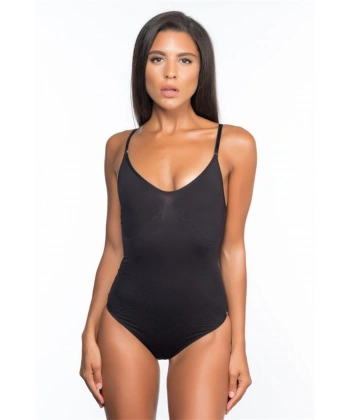 Siyah Desenli Body Korse - SSSSSS1294-6718