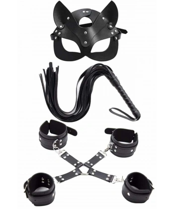 Maske Kırbaç Bileklik 5 Li Harness Deri Set - SSSSSS3058-2356