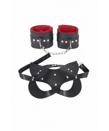 Maske Ve Kelepçe Deri Harness Fantezi Set - SSSSSS2258-6329