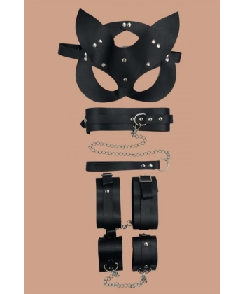Siyah 4lü Maske TasmaKelepce Harness Set - SSSSSS6894-7066