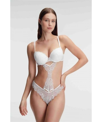 Fantezi Destekli Balenli Kaplı Dantel Detaylı Sütyen Slip İç Çamaşırı Takı - SSSSSS2372-1