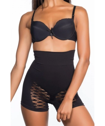Siyah MI Emay 2064 Popo Açık Fantezi Boxer Korse - SSSSSS2569-7229