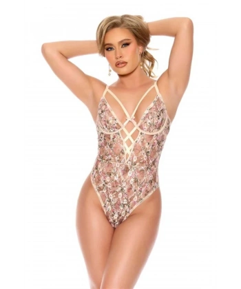 Çiçek Desenli Fantezi Body - SSSSSS5260-2394