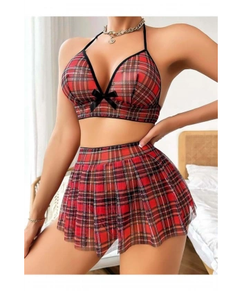 Mini Tül Çekici Fantezi Öğrenci Kostümü - SSSSSS3668-4380