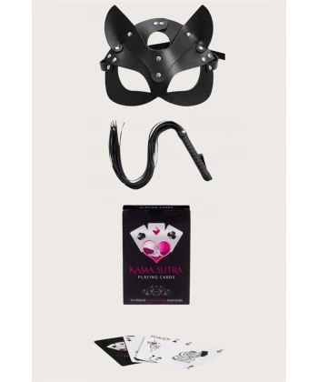 Sexy Görselli Oyun Kartı Kama Sutra Kırbaç Maske Set - SSSSSS2050-5775
